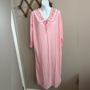 Vtg 80s Biway Petticoat Junction Pink Embroidered Nightgown Deadstock M
